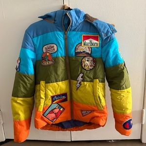 Embellished Rainbow Puffer Jacket